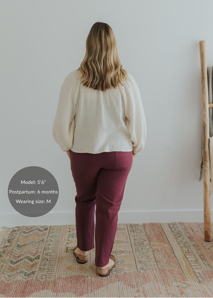 Everyday Transitional Maternity Smocked Linen Pant