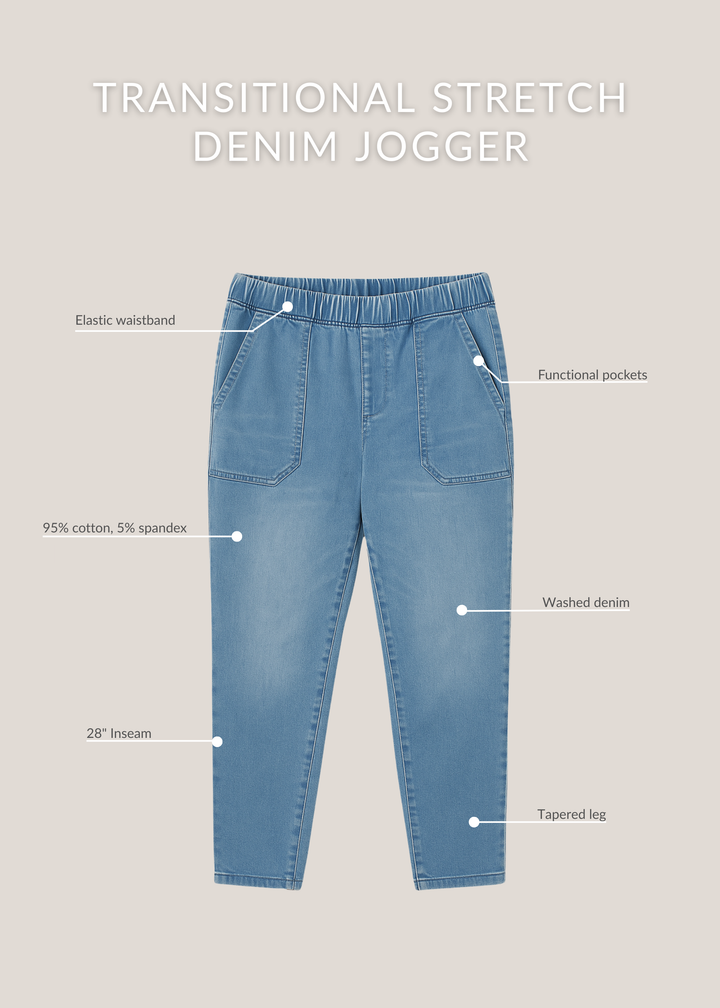 Transitional Stretch Denim Jogger
