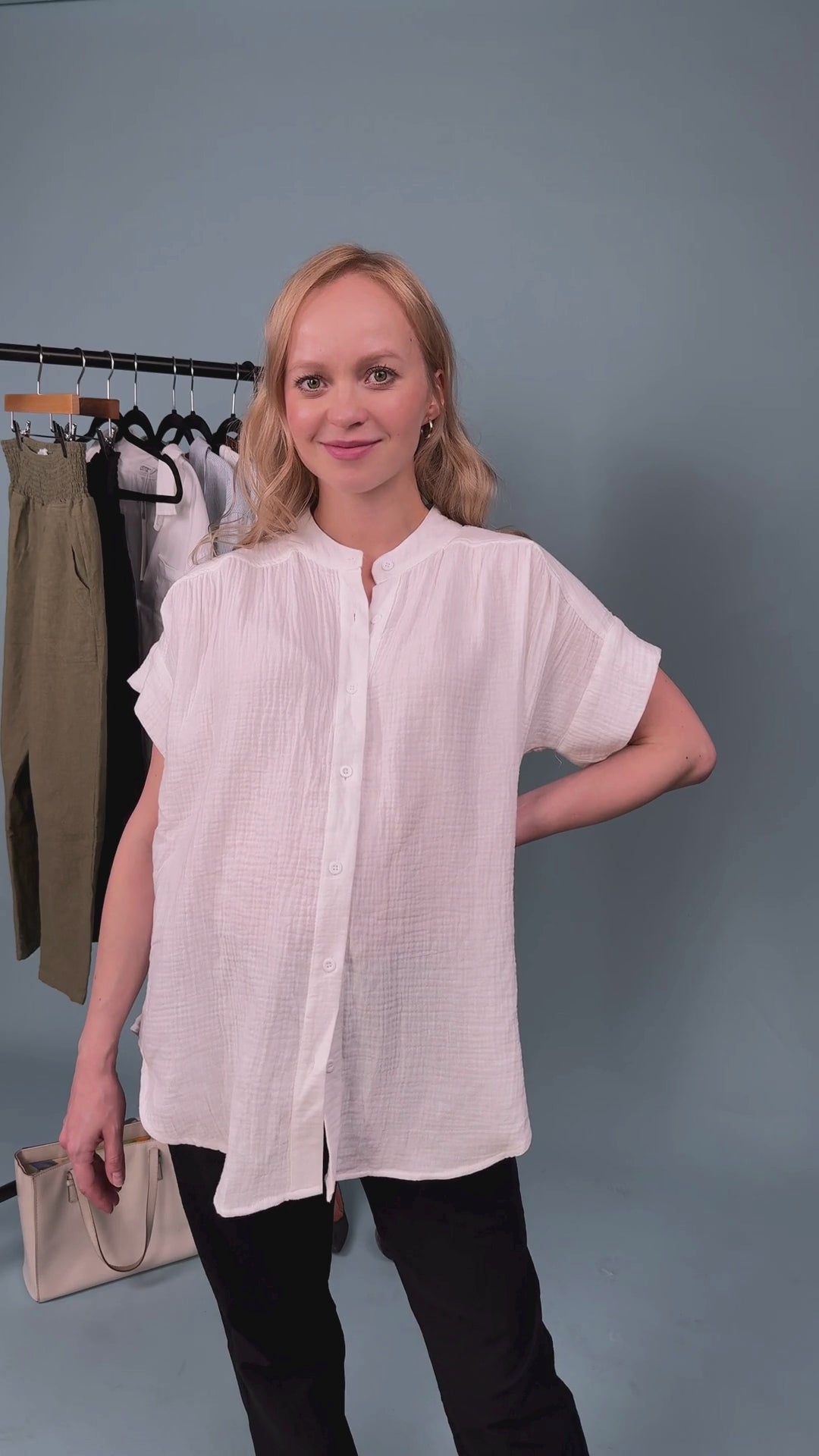 Gauze Button Down Top