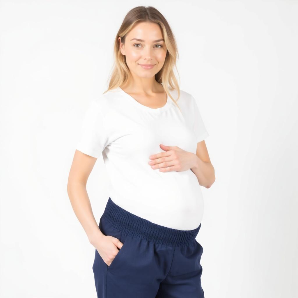 Everyday Transitional Maternity Smocked Linen Pant