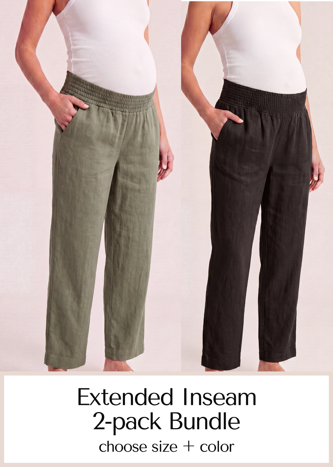 Extended Inseam Transitional Pant in Linen 2 Pack