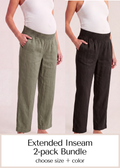 Extended Inseam Transitional Pant in Linen 2 Pack