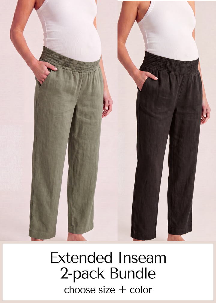 Extended Inseam Transitional Pant in Linen 2 Pack
