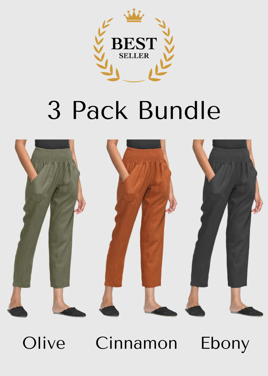 Linen Transitional Pants 3 Color Bundle