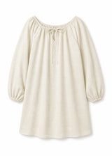 Gathered-Neck Sleep Dress in Natural - flat lay