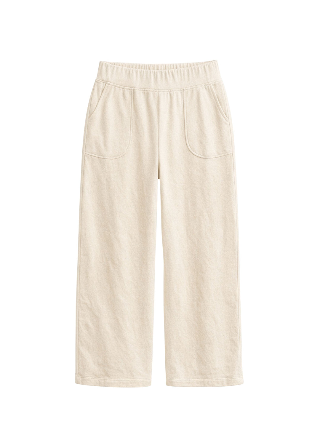 Pima Cotton Wide-Leg Maternity Pant in Natural — flat lay
