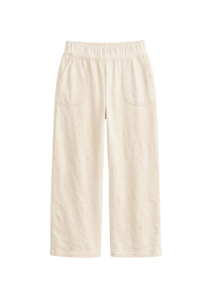 Pima Cotton Wide-Leg Maternity Pant in Natural — flat lay