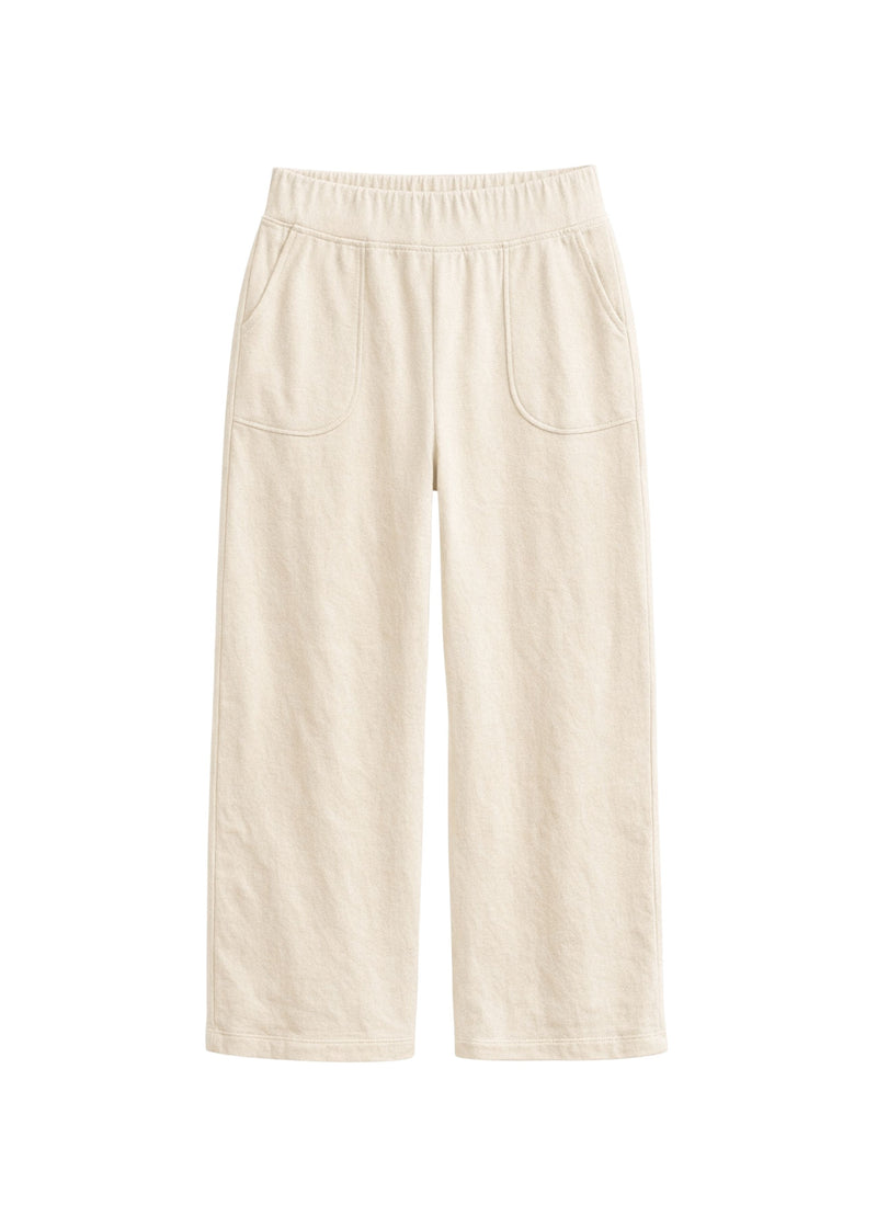 Pima Cotton Wide-Leg Maternity Pant in Natural — flat lay