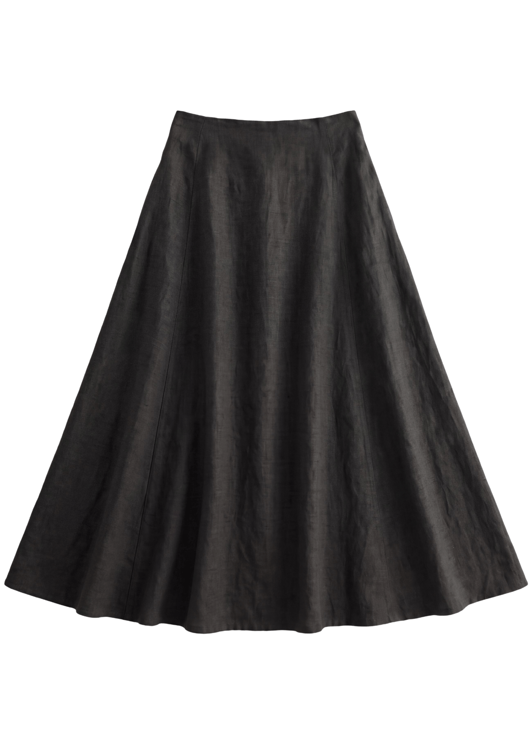 A-Line Paneled Skirt in Sandwashed Linen