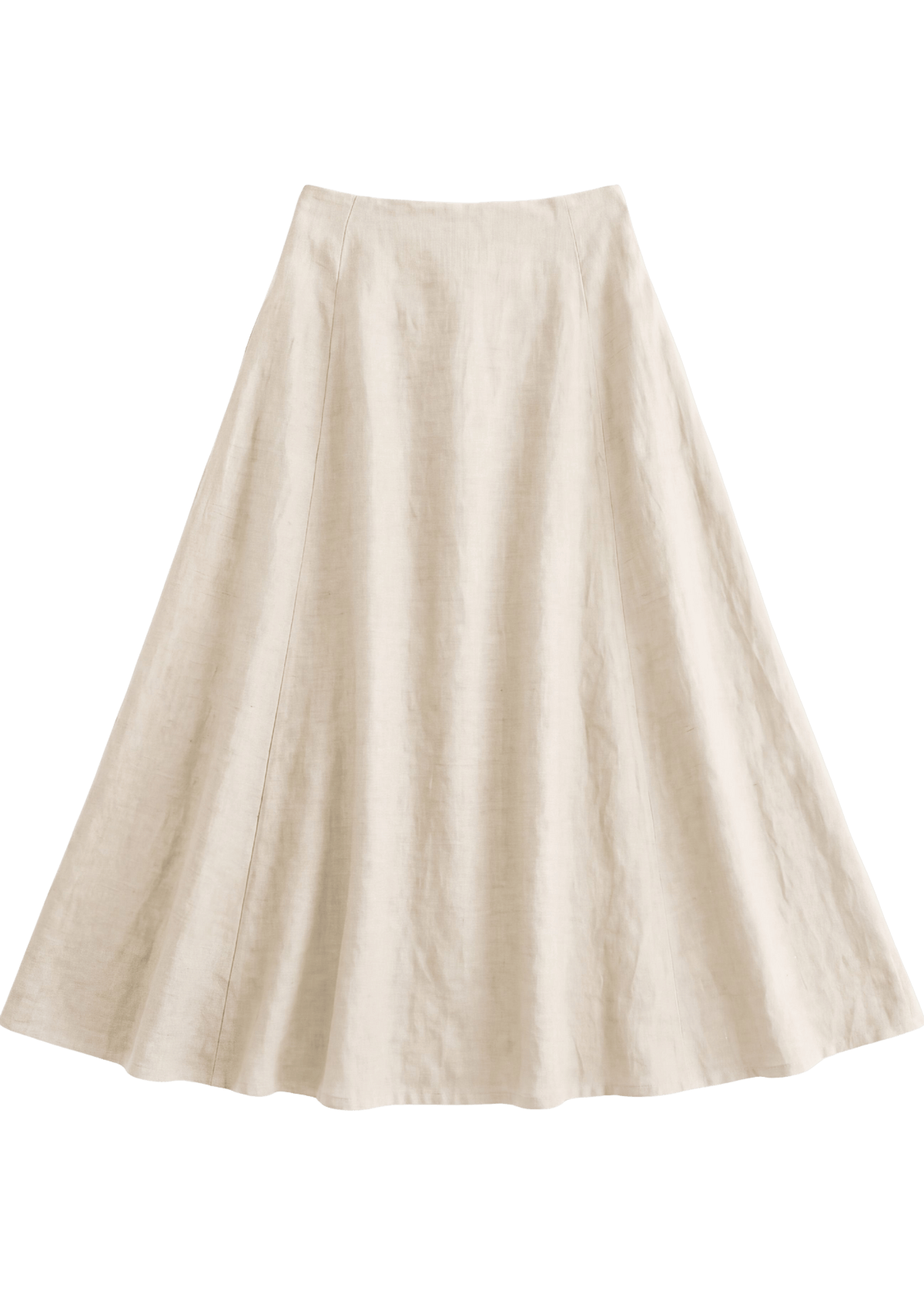 A-Line Paneled Skirt in Sandwashed Linen