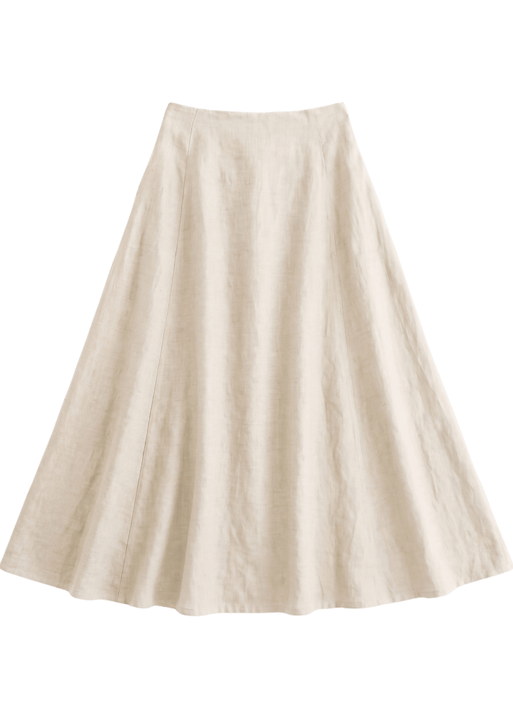 A-Line Paneled Skirt in Sandwashed Linen