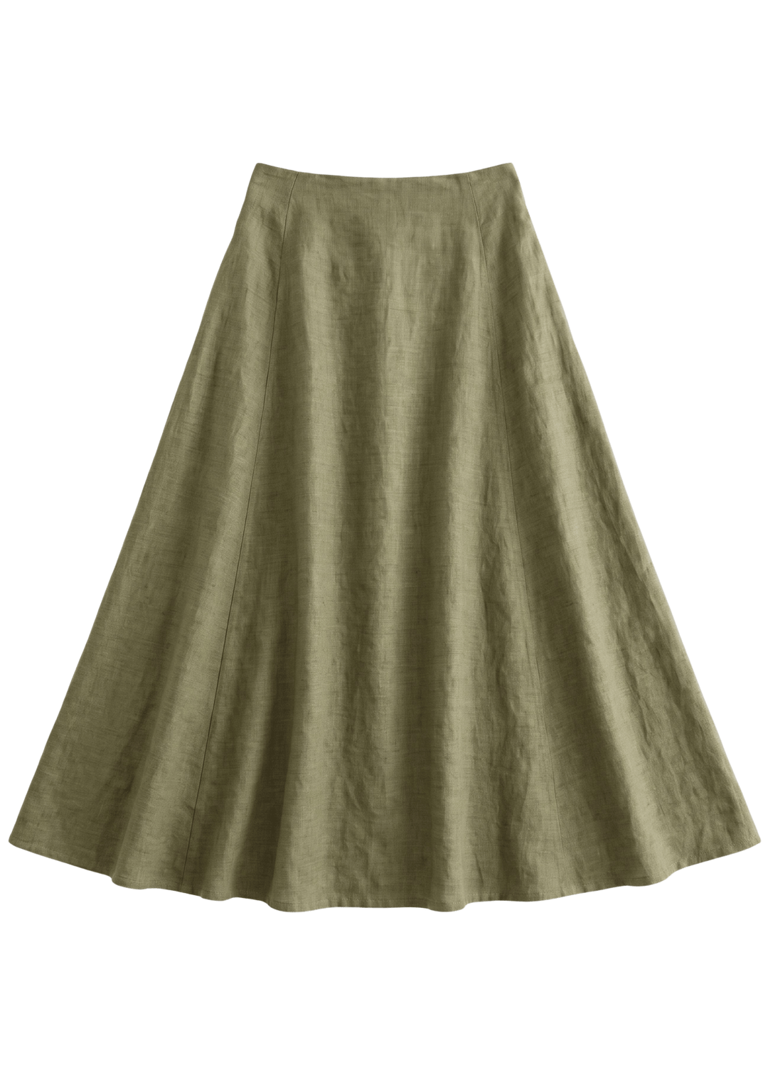 A-Line Paneled Skirt in Sandwashed Linen