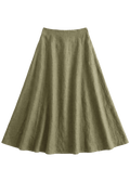A-Line Paneled Skirt in Sandwashed Linen