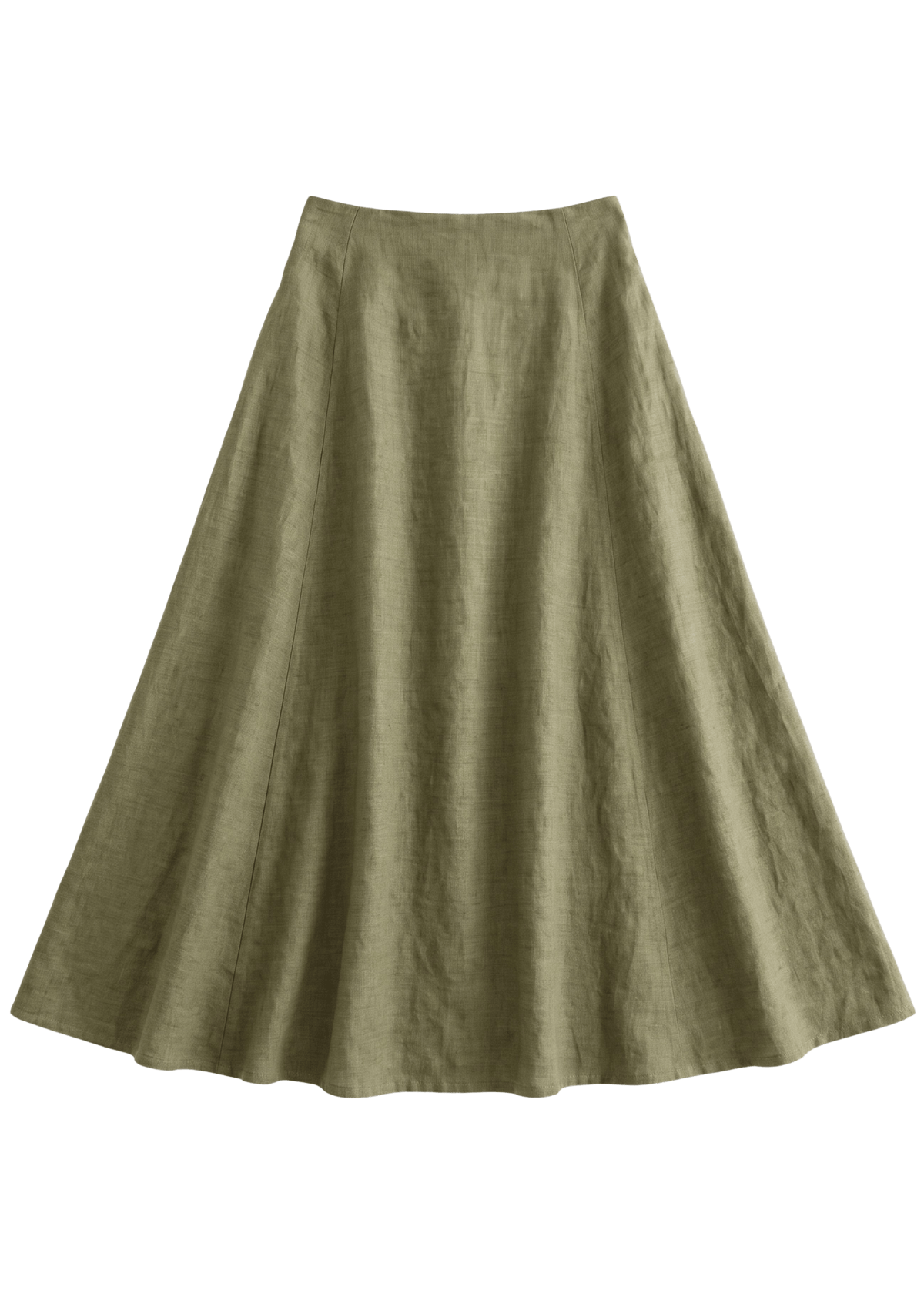 A-Line Paneled Skirt in Sandwashed Linen
