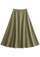 A-Line Paneled Skirt in Sandwashed Linen