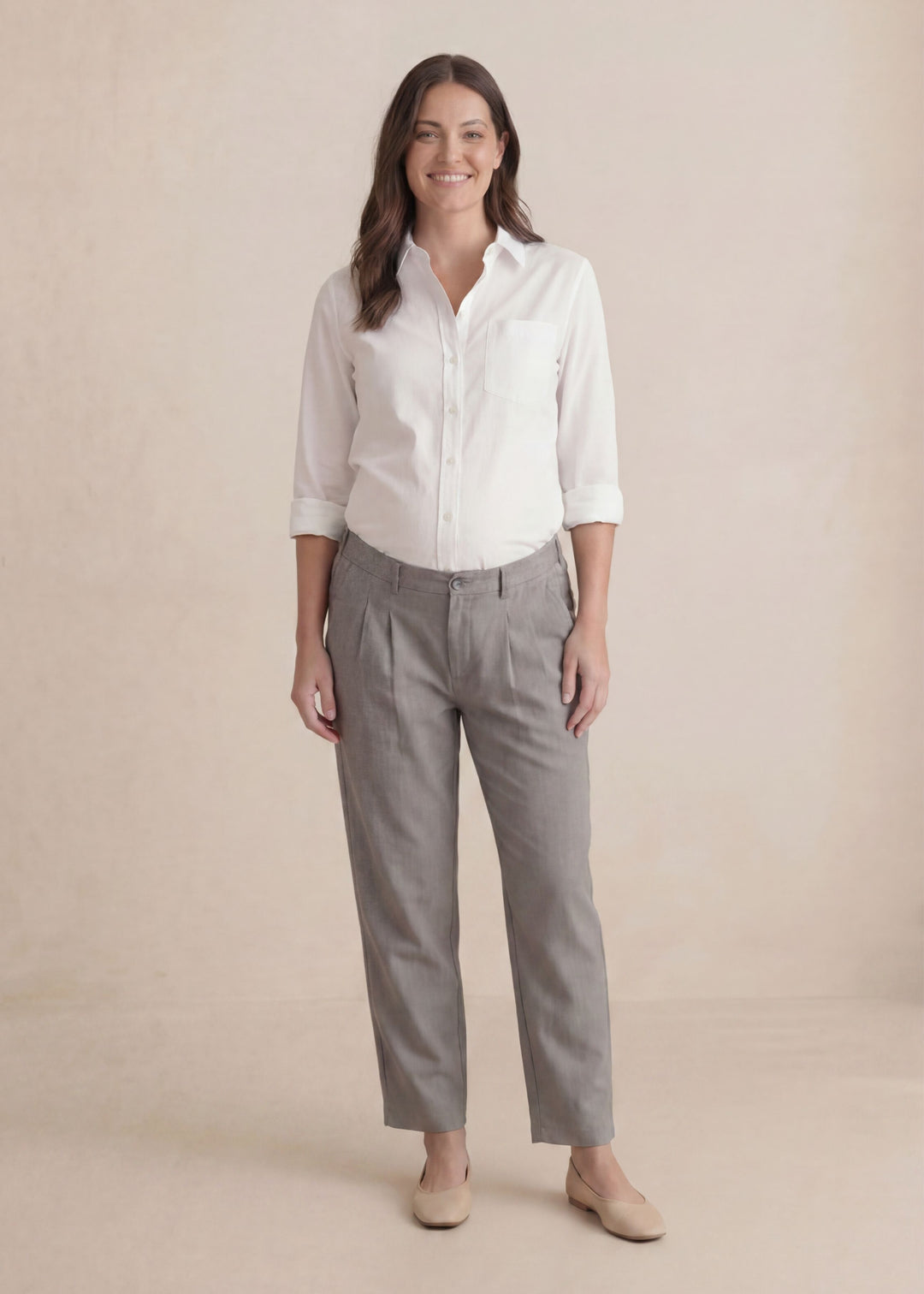Adjustable Dress Pant in Cotton/Wool