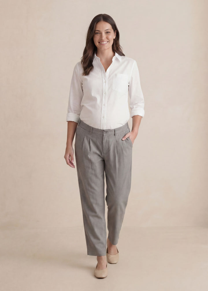 Adjustable Dress Pant in Cotton/Wool