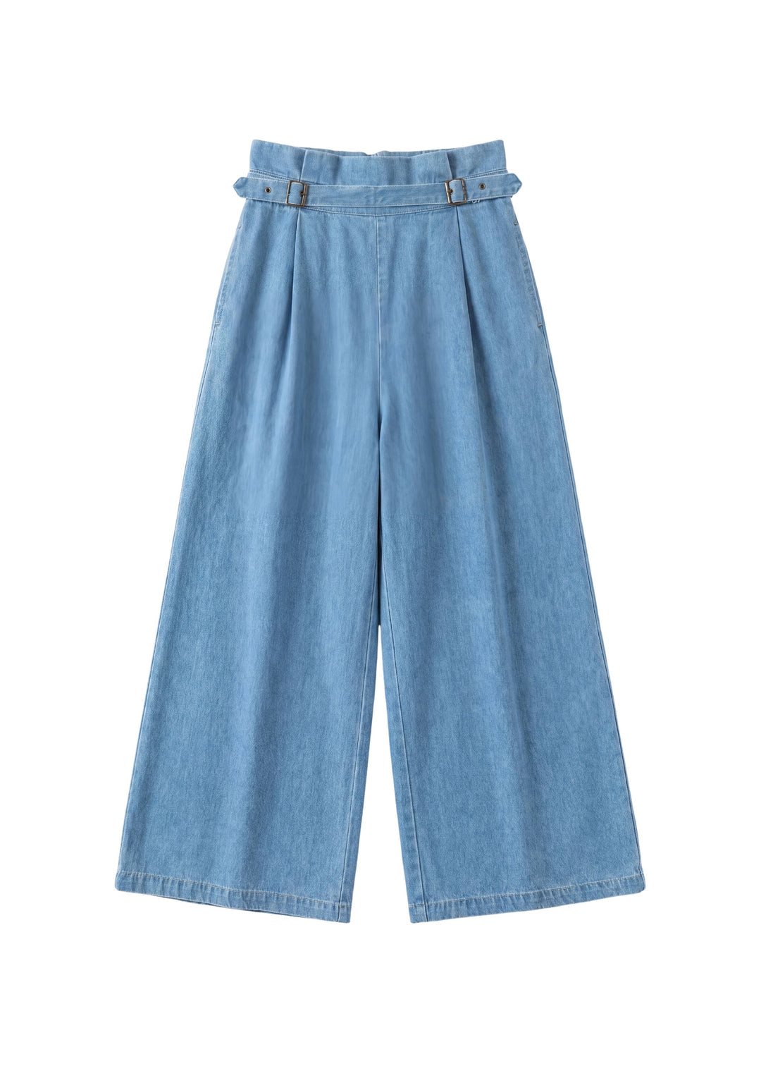 Adjustable Wide Leg Chambray Pant
