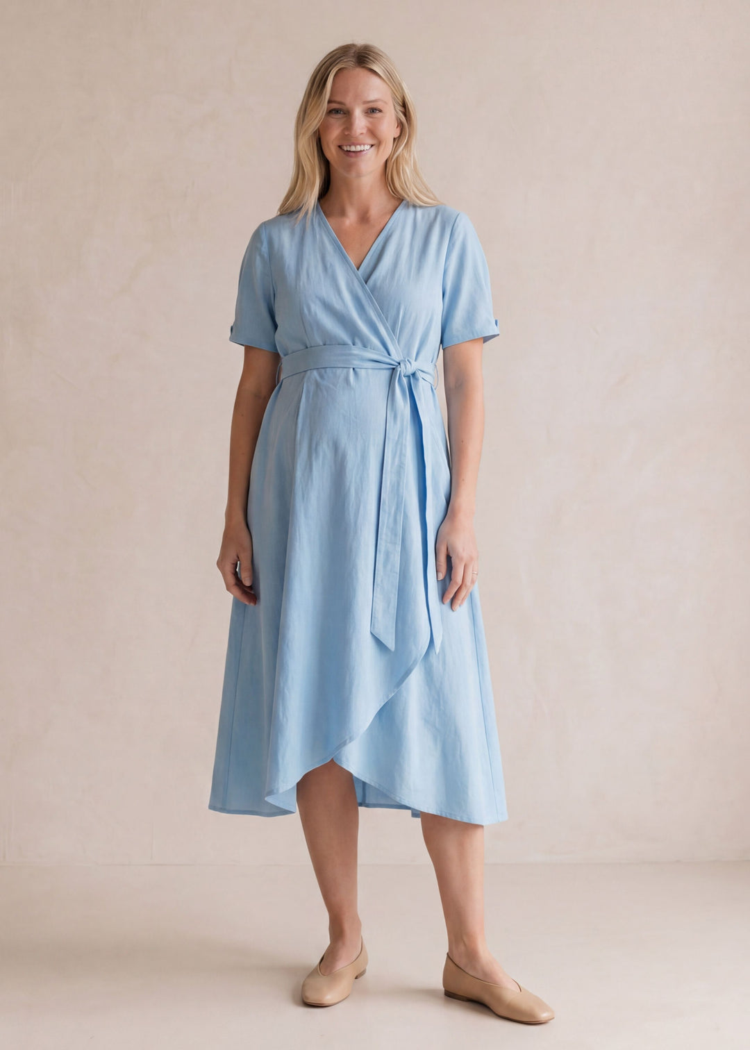 Adjustable Wrap Front Dress