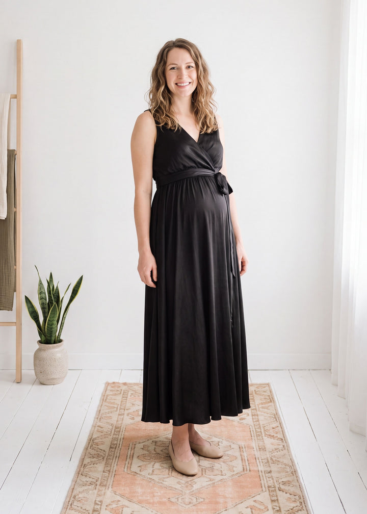 Adjustable Sleeveless Nursing Wrap Dress