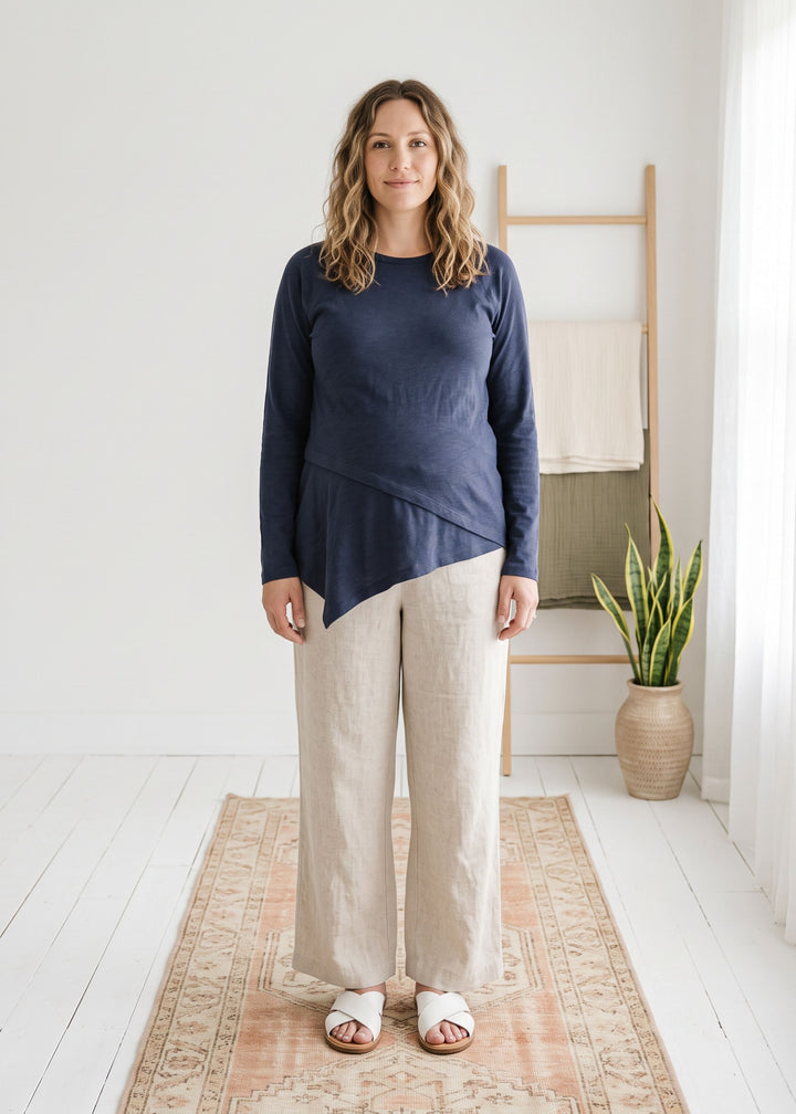 Asymmetric Layered Nursing Top