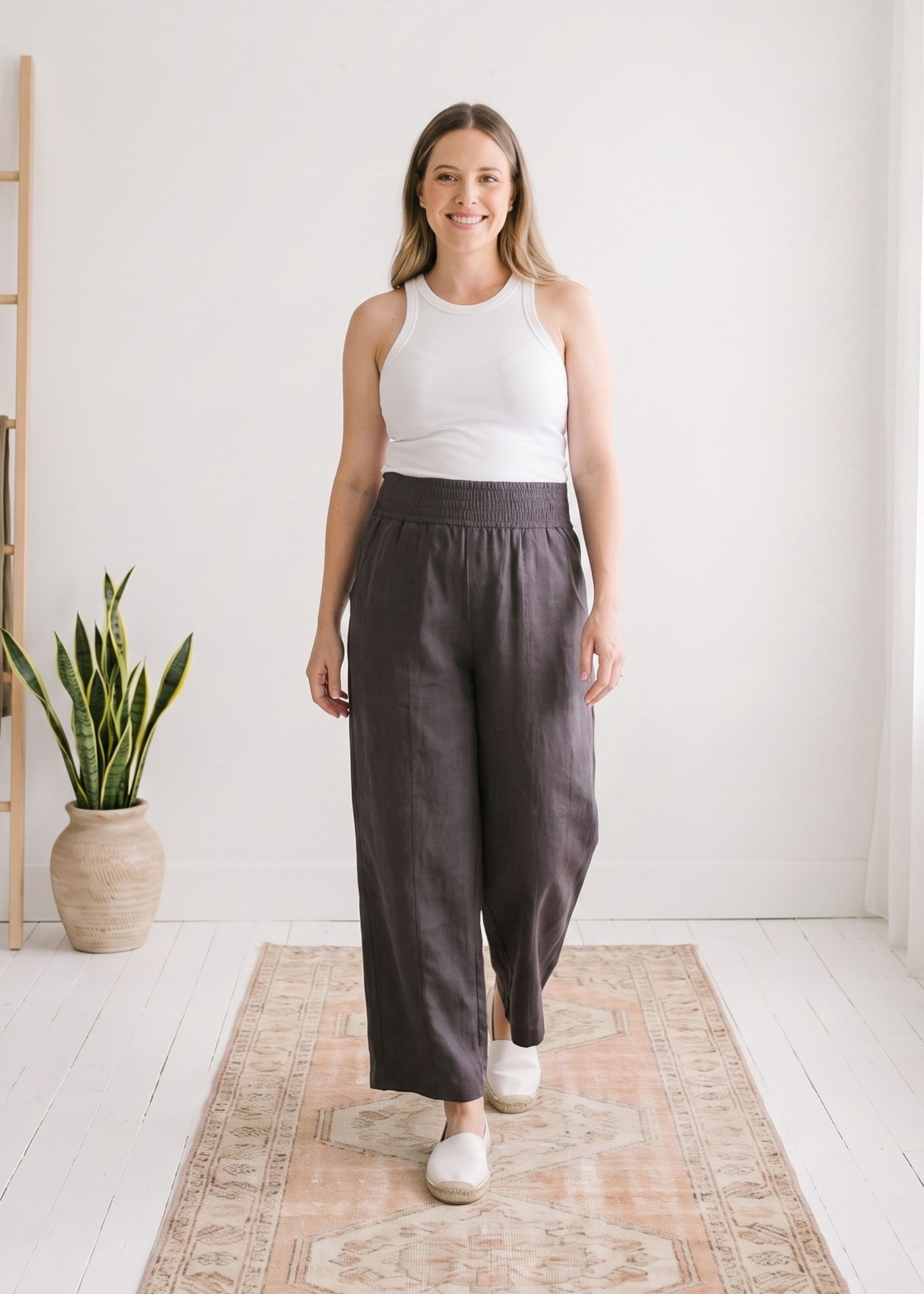 Balloon Maternity Pant in Linen/Cotton