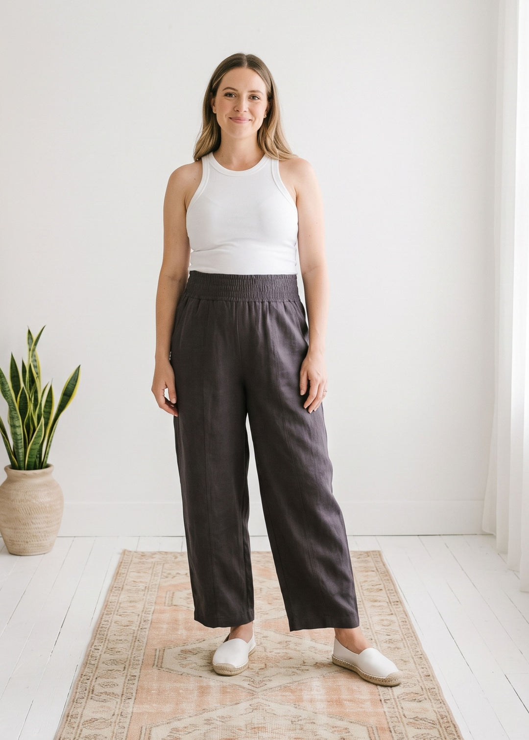 Balloon Maternity Pant in Linen/Cotton