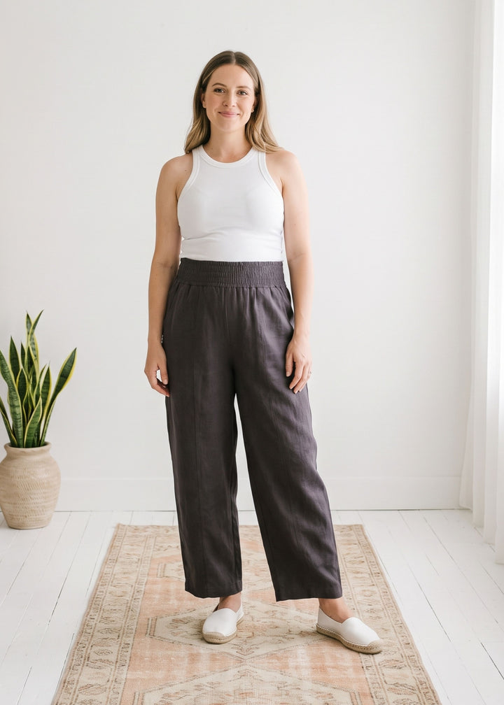 Balloon Maternity Pant in Linen/Cotton