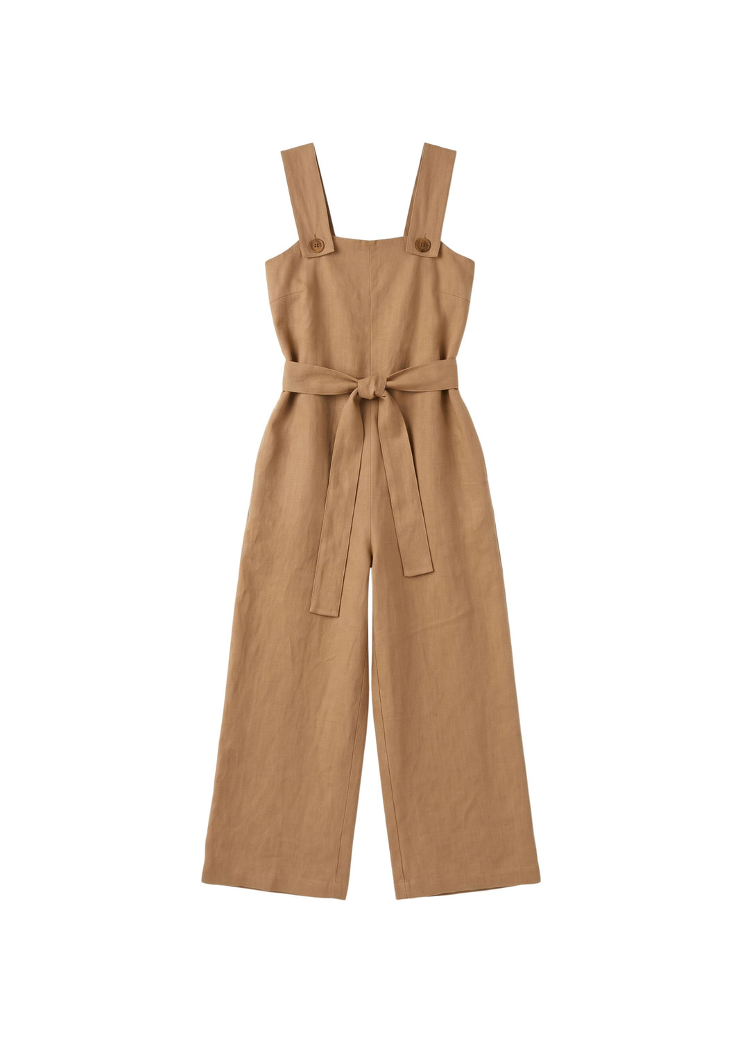 Beatrice Button Jumpsuit in Sandwashed Linen