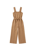 Beatrice Button Jumpsuit in Sandwashed Linen