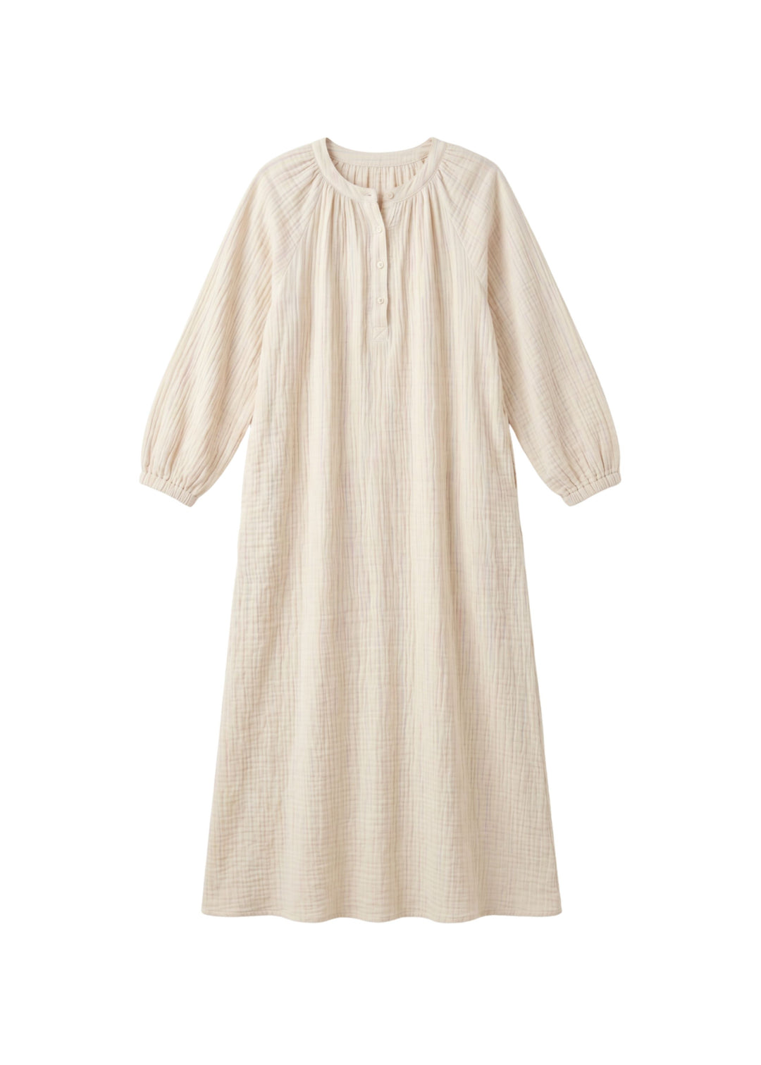 Button Front Lounge Dress In Cotton