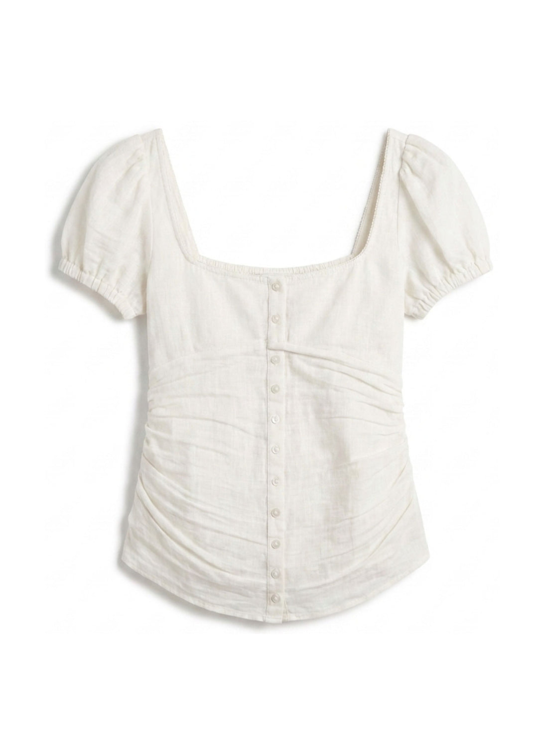 Button Front Ruched Blouse