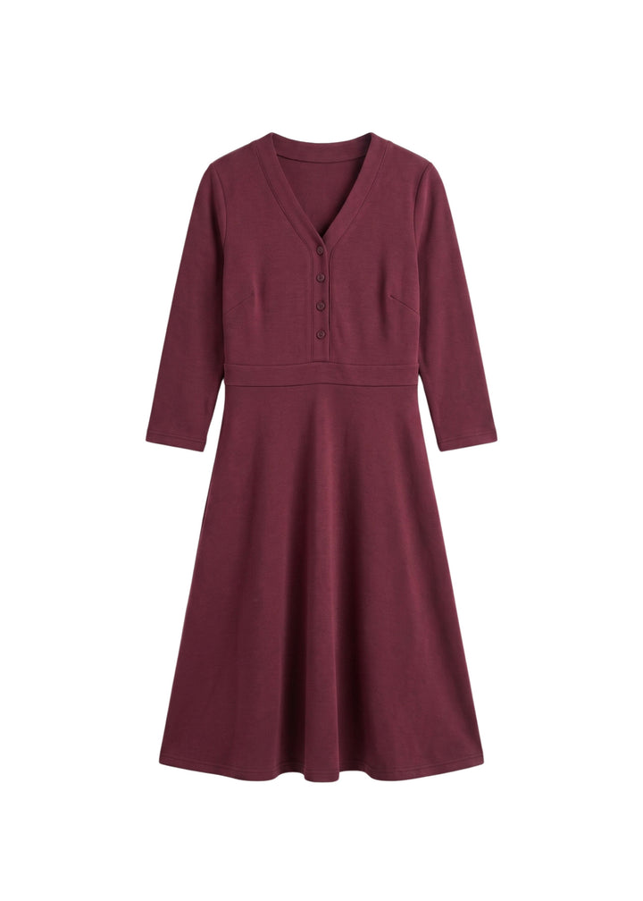 Button Front Stretch Nursing Dress in Cotton
