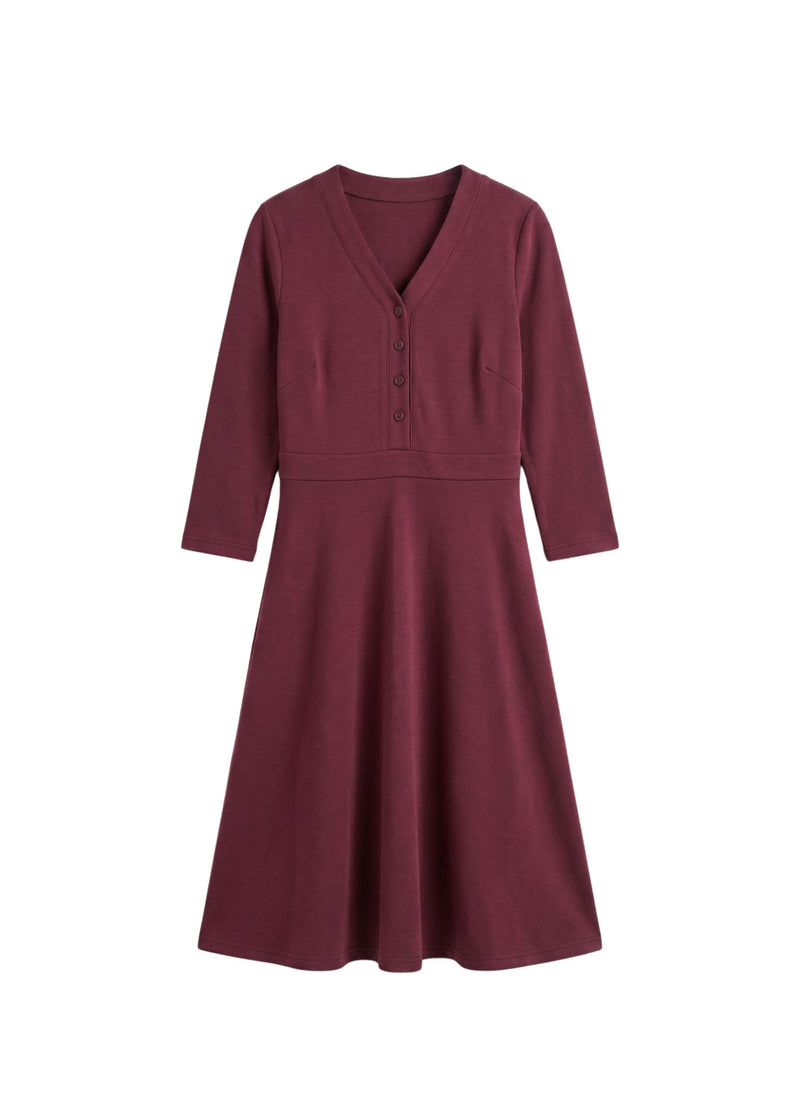Button Front Stretch Nursing Dress in Cotton