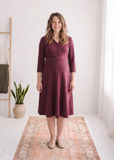 Button Front Stretch Nursing Dress in Cotton