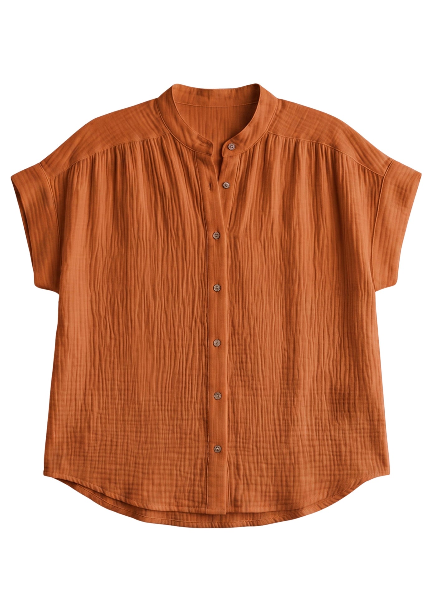 Button Down Top in Cotton Gauze