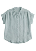 Button Down Top in Cotton Gauze