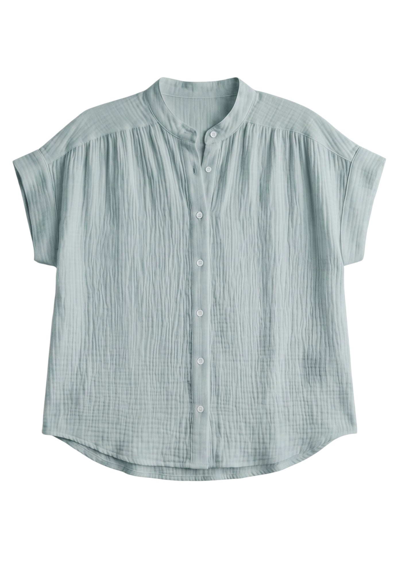 Button Down Top in Cotton Gauze
