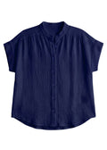 Button Down Top in Cotton Gauze
