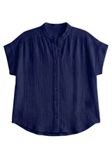 Button Down Top in Cotton Gauze