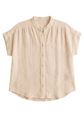 Button Down Top in Cotton Gauze
