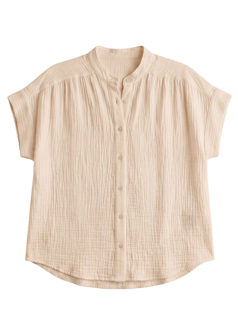 Button Down Top in Cotton Gauze