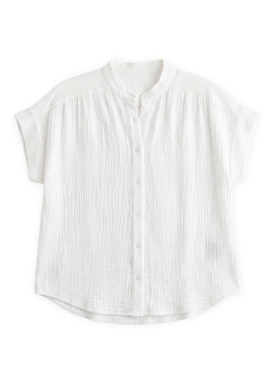 Button Down Top in Cotton Gauze