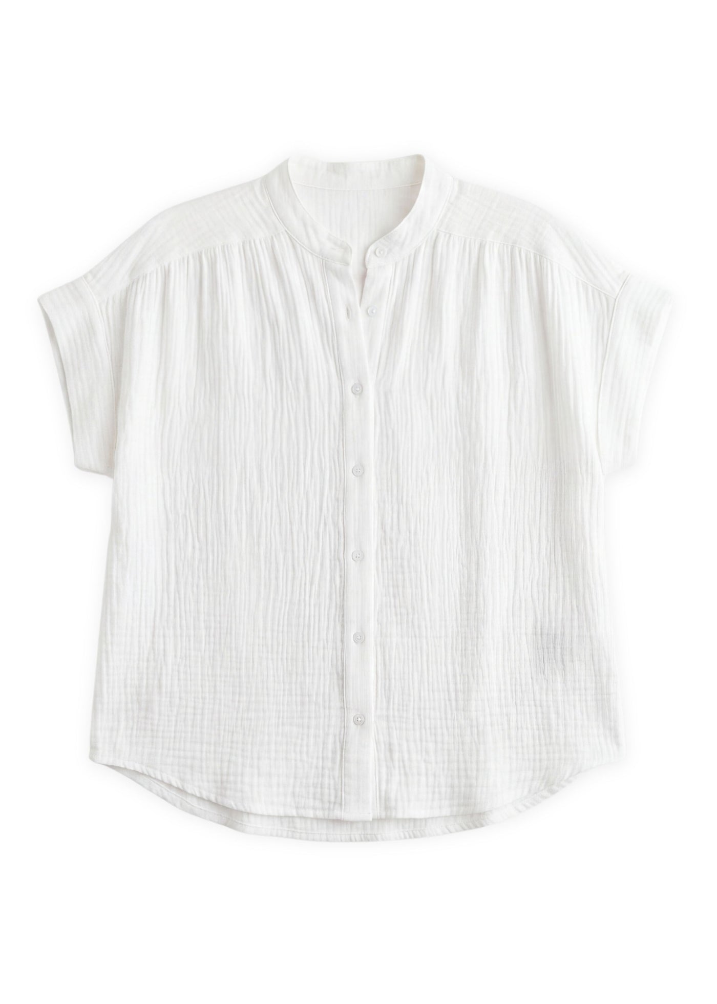 Button Down Top in Cotton Gauze