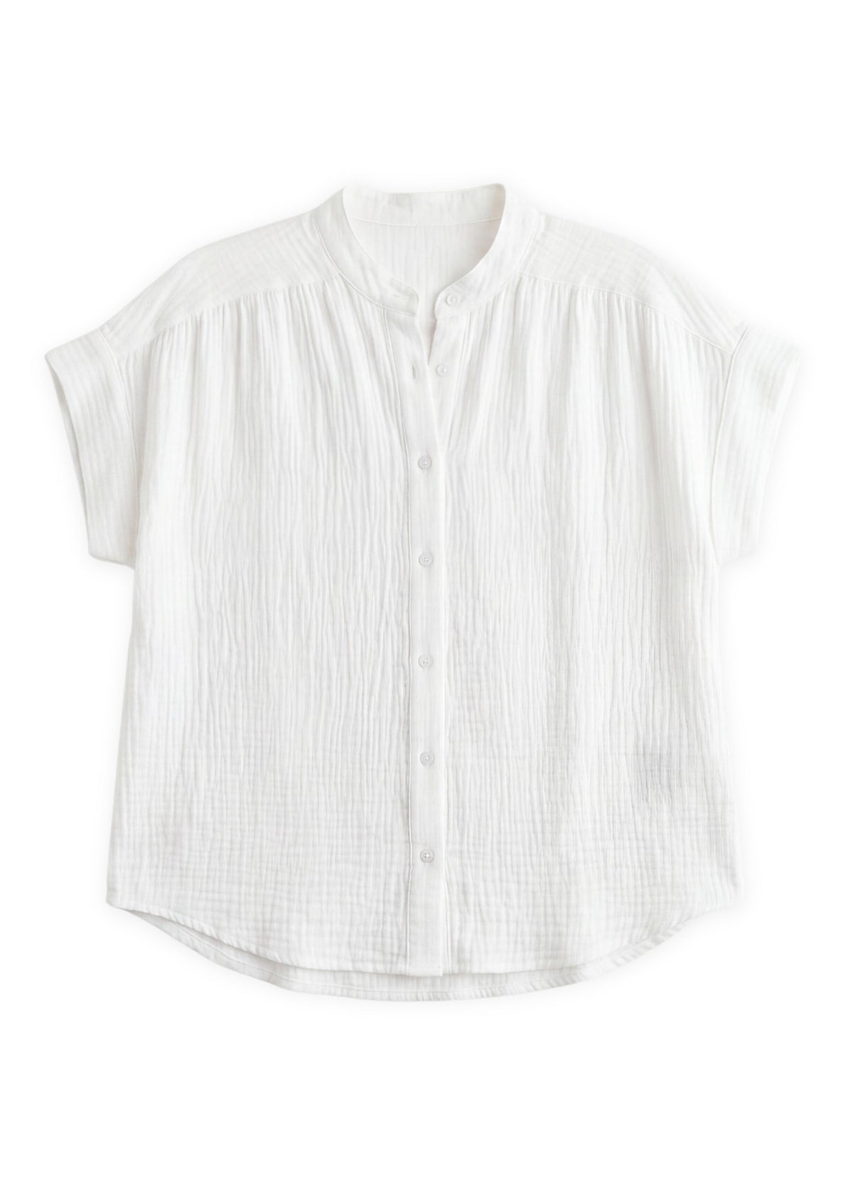 Button Down Top in Cotton Gauze