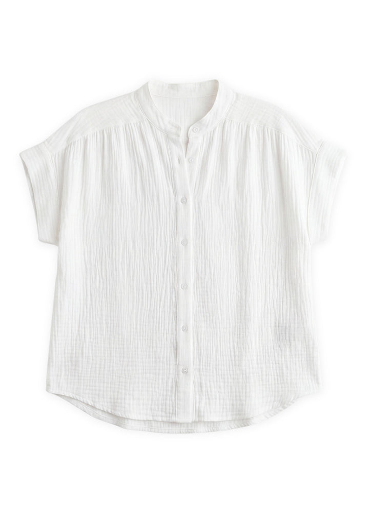 Button Down Top in Cotton Gauze