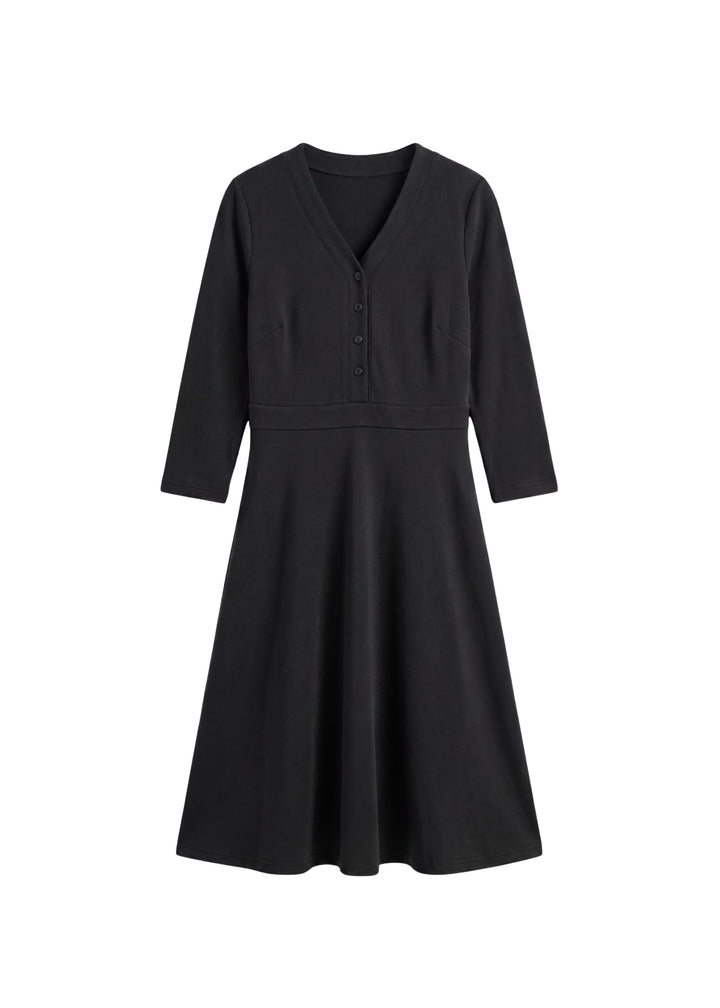 Button Front Stretch Nursing Dress in Cotton