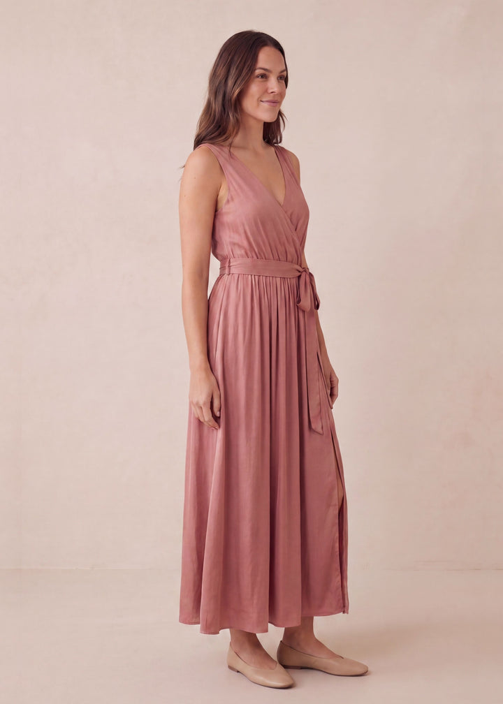 Adjustable Pleated  Wrap Dress