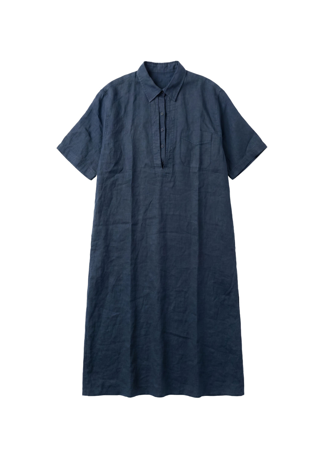 Cuffed Sleeve Nursing Shirtdress in Linen