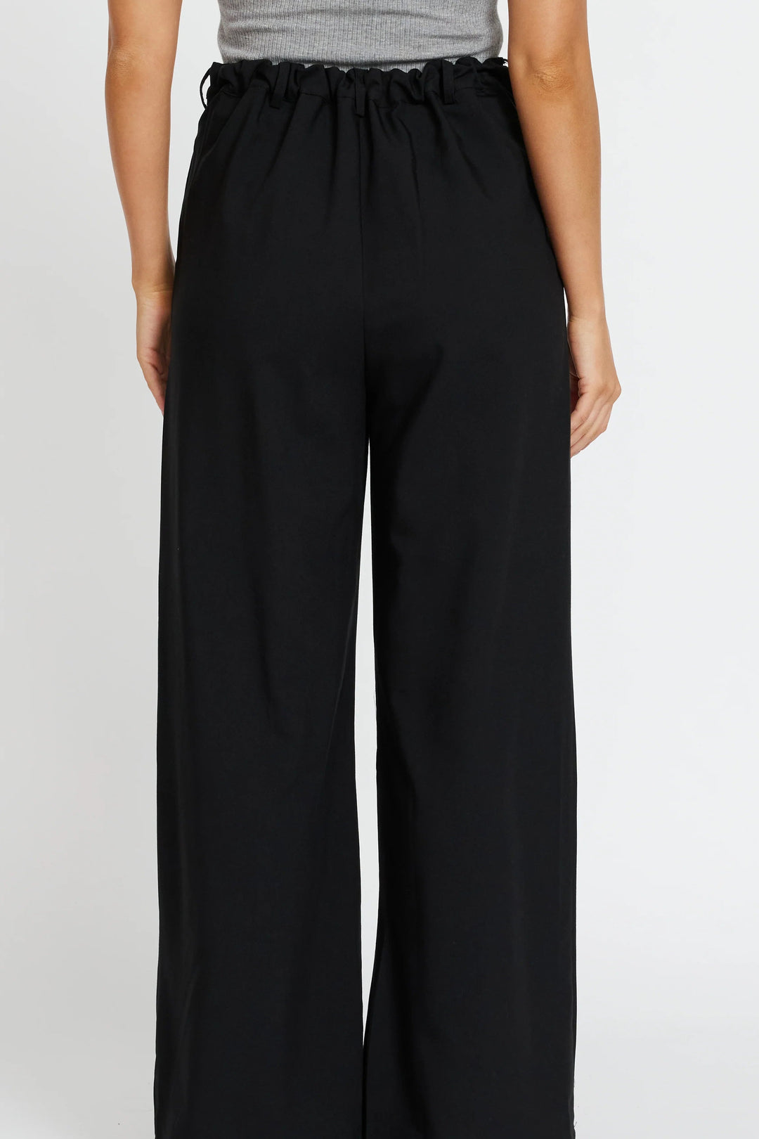 Wide Leg Adjustable Drawstring Dress Pant